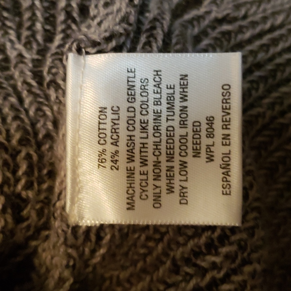 Style & Company Ribbed Cold Shoulder Mock Turtle neck Sweater Grey - Picture 6 of 8